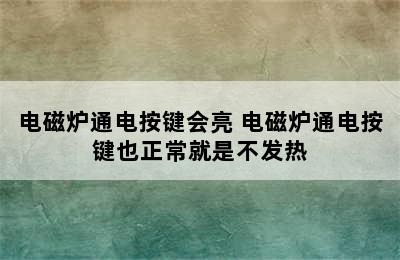 电磁炉通电按键会亮 电磁炉通电按键也正常就是不发热